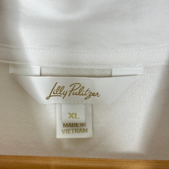 LILLY PULITZER UPF 50 Delphine Zip-Up Jacket Resort White Sz XL Embroidered {N9} - Picture 6 of 9